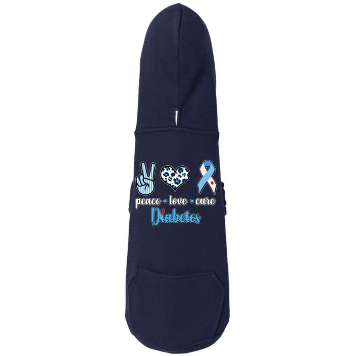 Peace Love Cure Diabetes Doggie 3-End Fleece Hoodie