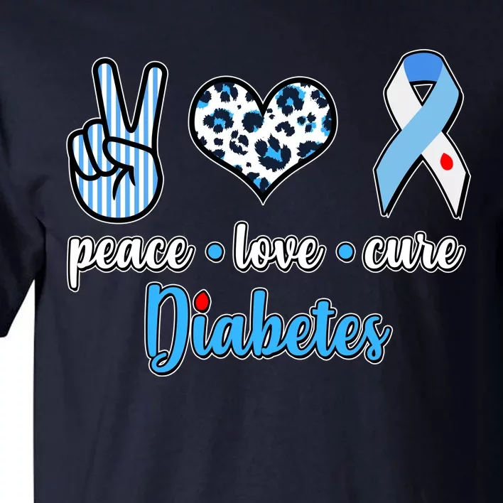 Peace Love Cure Diabetes Tall T-Shirt