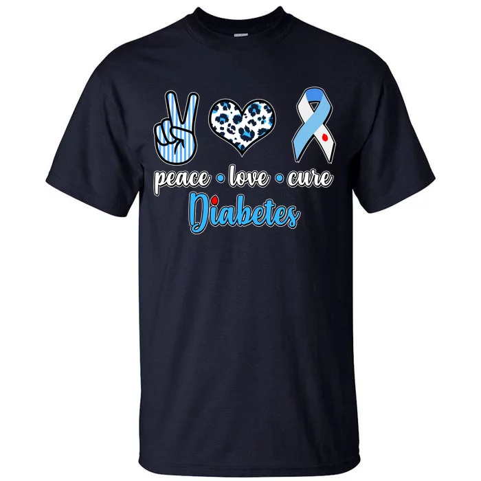 Peace Love Cure Diabetes Tall T-Shirt