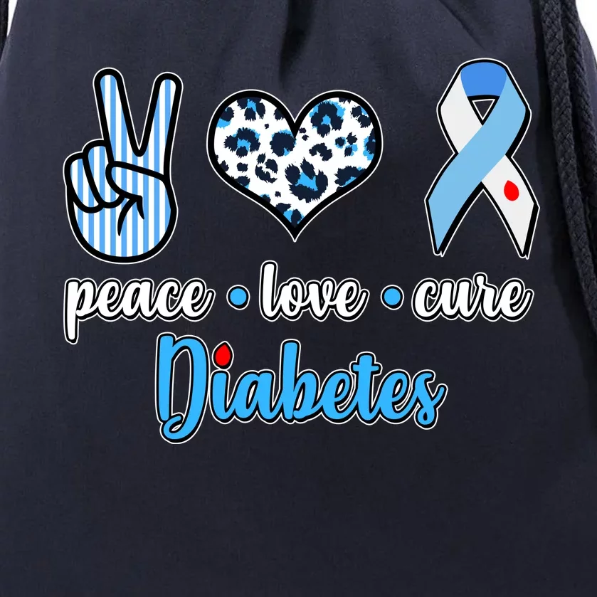 Peace Love Cure Diabetes Drawstring Bag