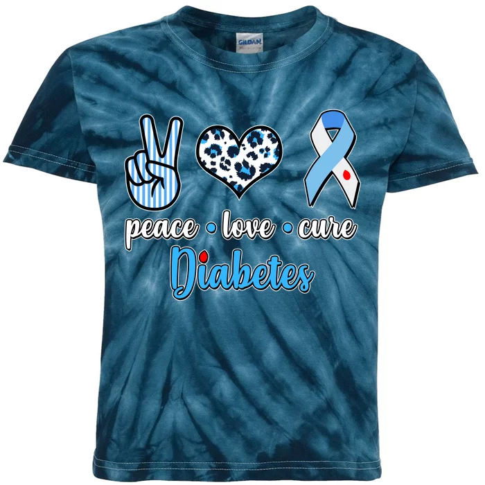 Peace Love Cure Diabetes Kids Tie-Dye T-Shirt