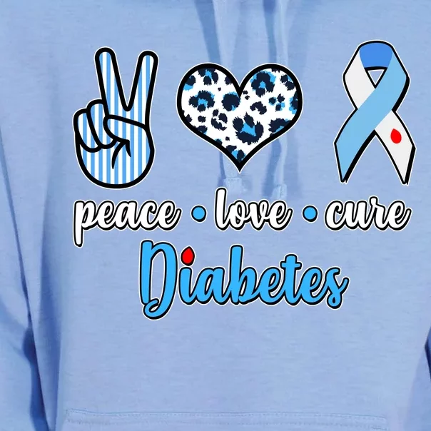 Peace Love Cure Diabetes Unisex Surf Hoodie