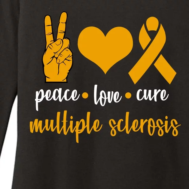 Peace Love Cure Multiple Sclerosis Womens CVC Long Sleeve Shirt