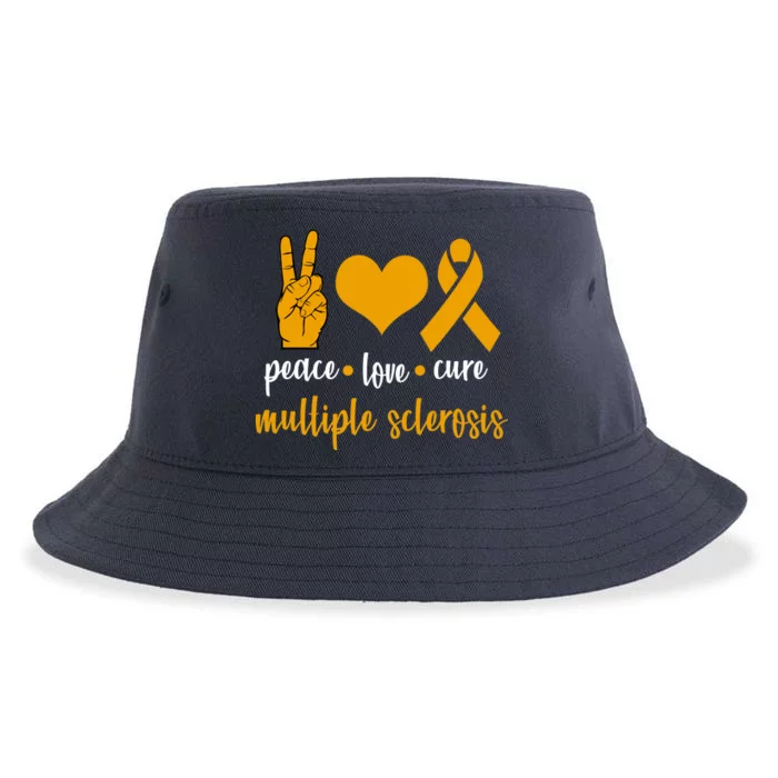 Peace Love Cure Multiple Sclerosis Sustainable Bucket Hat