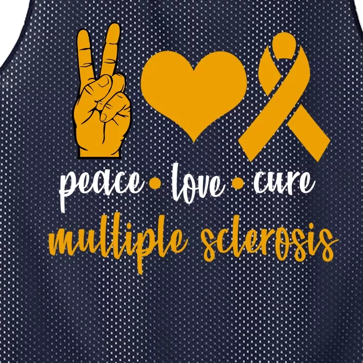 Peace Love Cure Multiple Sclerosis Mesh Reversible Basketball Jersey Tank