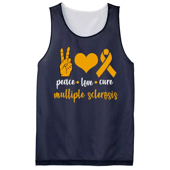 Peace Love Cure Multiple Sclerosis Mesh Reversible Basketball Jersey Tank