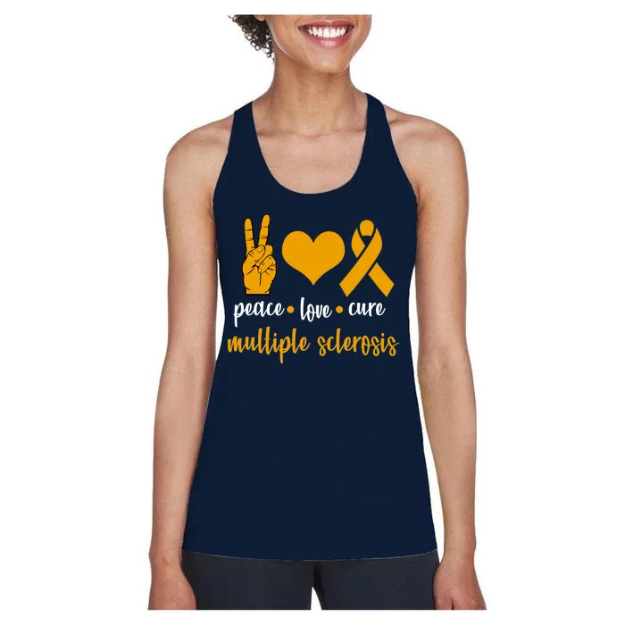 Peace Love Cure Multiple Sclerosis Women's Racerback Tank