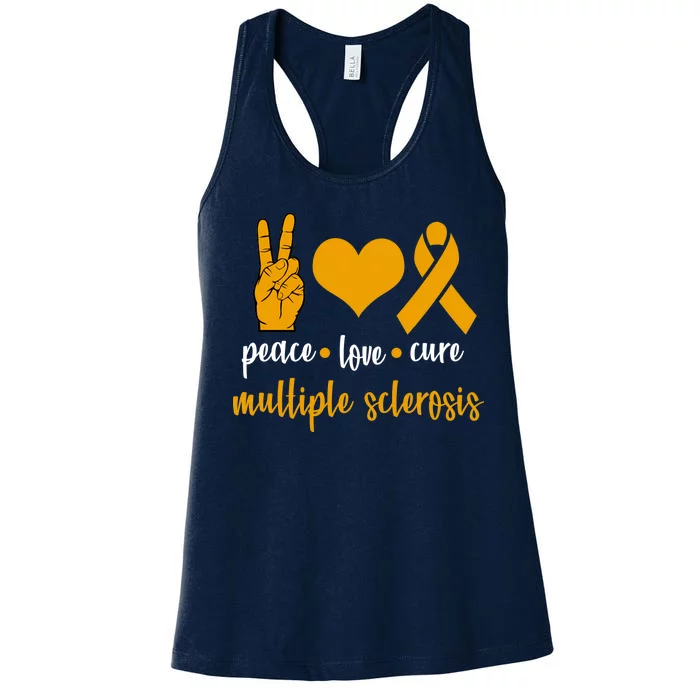 Peace Love Cure Multiple Sclerosis Women's Racerback Tank