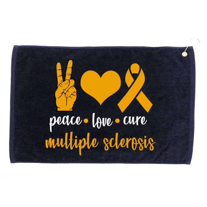 Peace Love Cure Multiple Sclerosis Grommeted Golf Towel