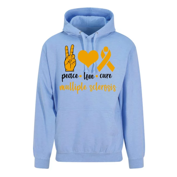 Peace Love Cure Multiple Sclerosis Unisex Surf Hoodie