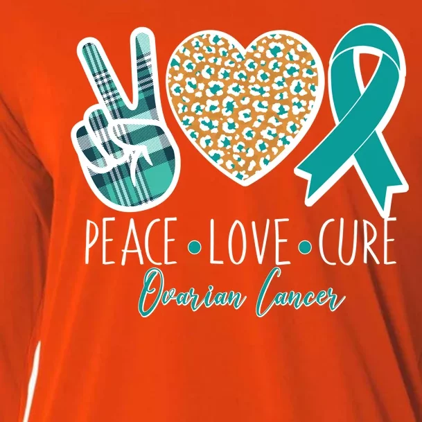 Peace Love Cure Ovarian Cancer Awareness Cooling Performance Long Sleeve Crew