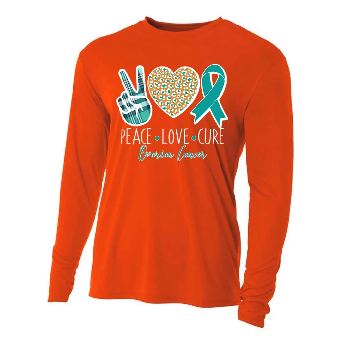 Peace Love Cure Ovarian Cancer Awareness Cooling Performance Long Sleeve Crew