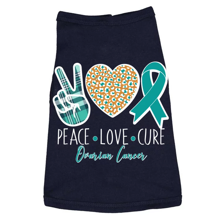 Peace Love Cure Ovarian Cancer Awareness Doggie Tank