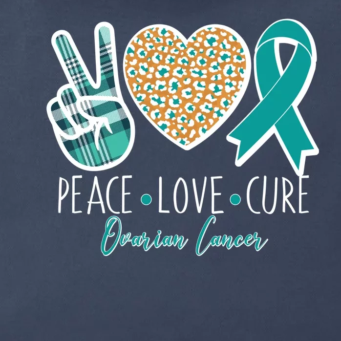 Peace Love Cure Ovarian Cancer Awareness Zip Tote Bag