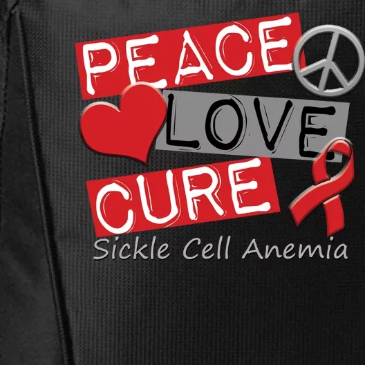 Peace Love Cure Sickle Cell Anemia City Backpack