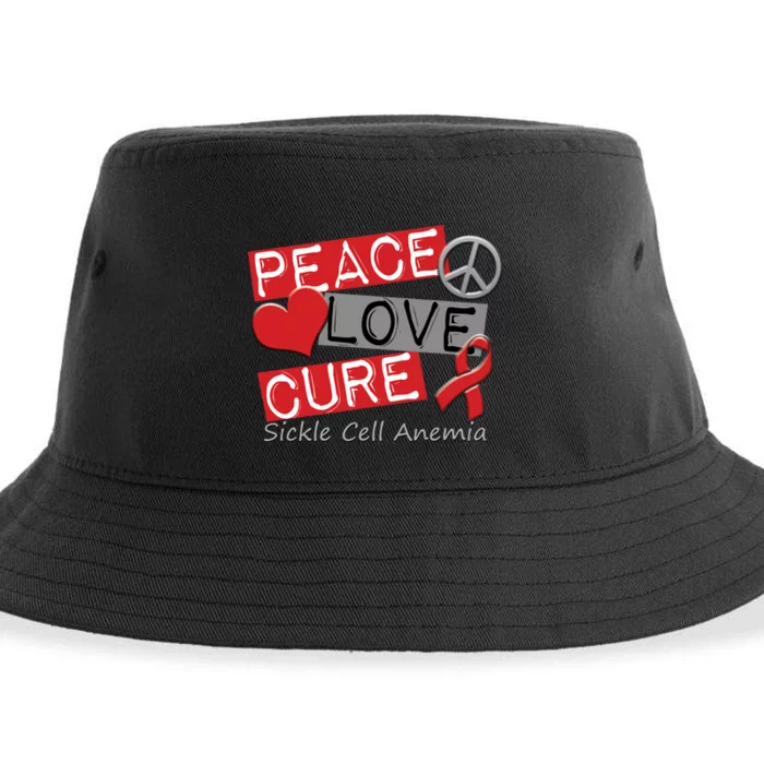 Peace Love Cure Sickle Cell Anemia Sustainable Bucket Hat