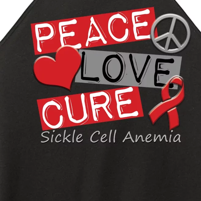 Peace Love Cure Sickle Cell Anemia Women’s Perfect Tri Rocker Tank