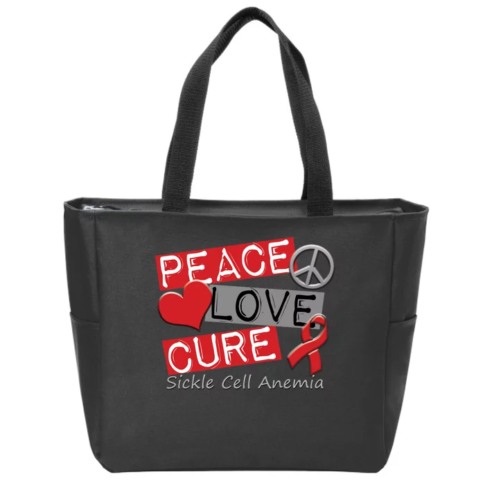 Peace Love Cure Sickle Cell Anemia Zip Tote Bag