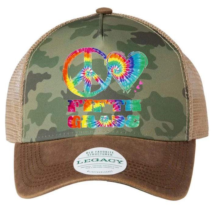 Peace Love Fifth Grade Legacy Tie Dye Trucker Hat