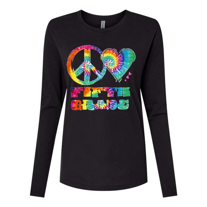 Peace Love Fifth Grade Womens Cotton Relaxed Long Sleeve T-Shirt