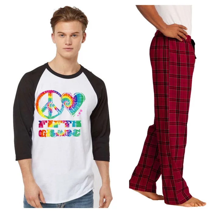 Peace Love Fifth Grade Raglan Sleeve Pajama Set