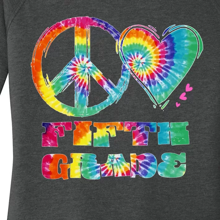 Peace Love Fifth Grade Women's Perfect Tri Tunic Long Sleeve Shirt