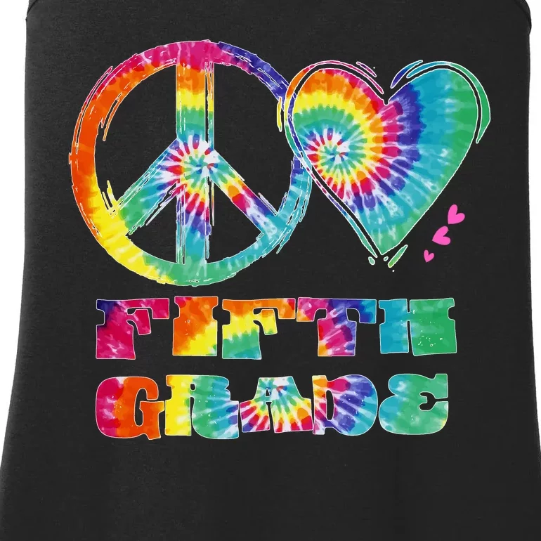 Peace Love Fifth Grade Ladies Essential Tank