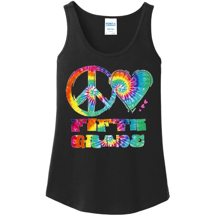 Peace Love Fifth Grade Ladies Essential Tank