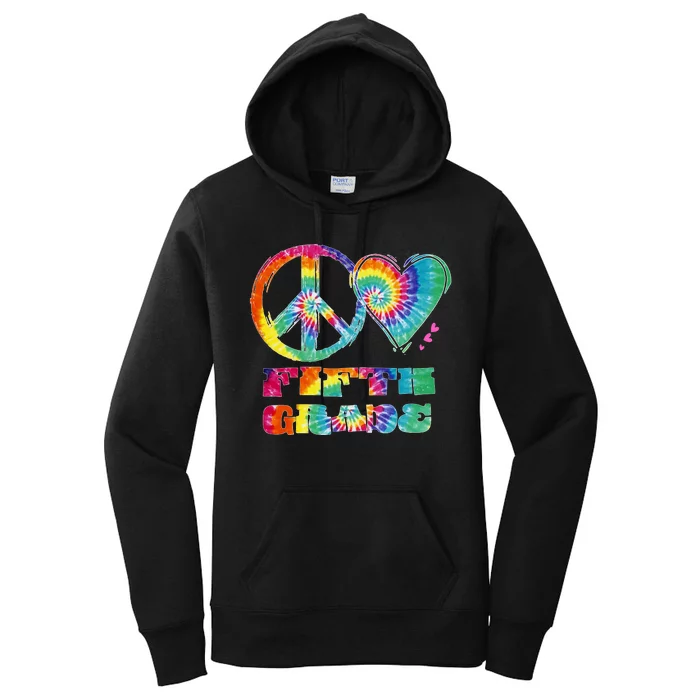 Peace Love Fifth Grade Women's Pullover Hoodie