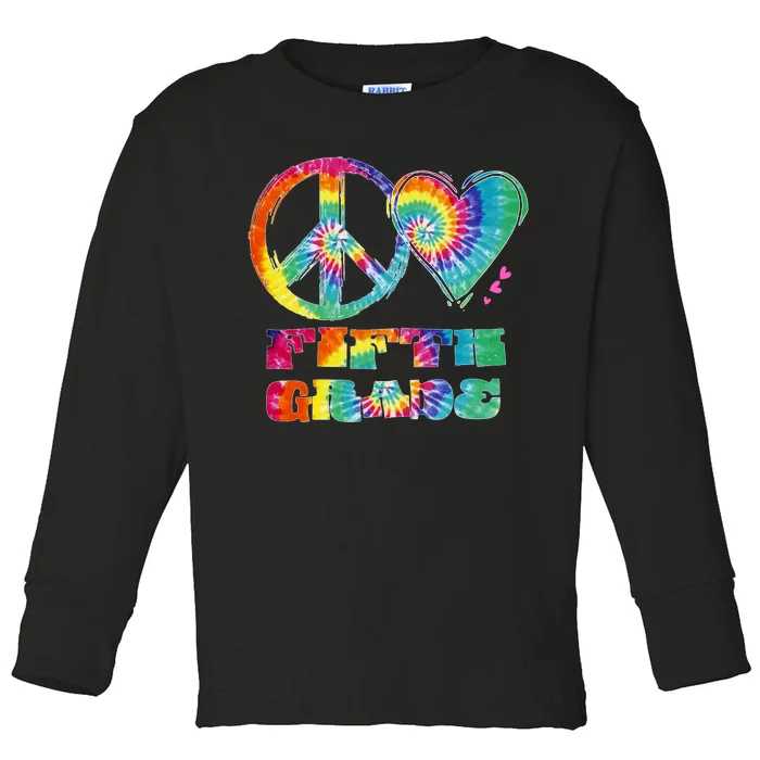 Peace Love Fifth Grade Toddler Long Sleeve Shirt