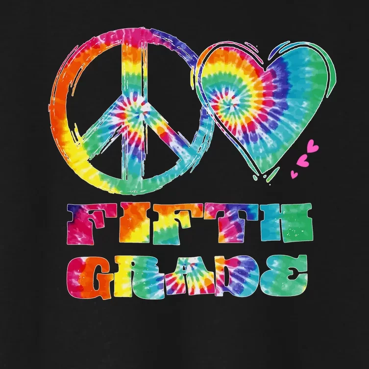 Peace Love Fifth Grade Women's Crop Top Tee