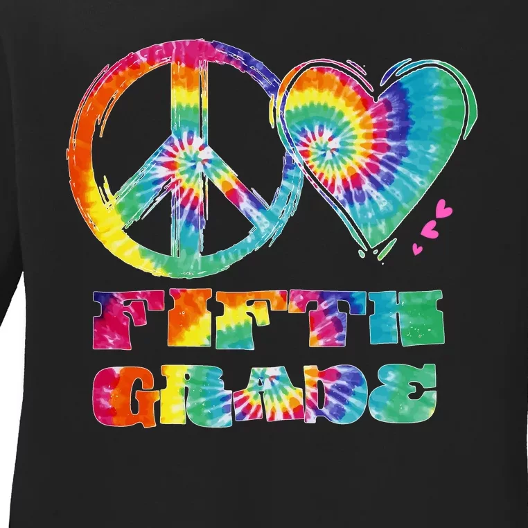 Peace Love Fifth Grade Ladies Long Sleeve Shirt