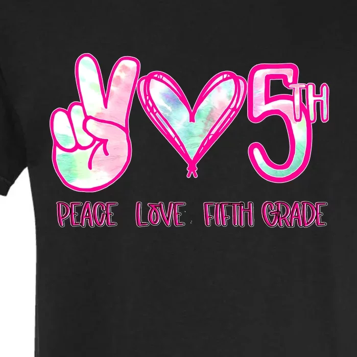 Peace Love Fifth-Grade Funny Cute Garment-Dyed Heavyweight T-Shirt