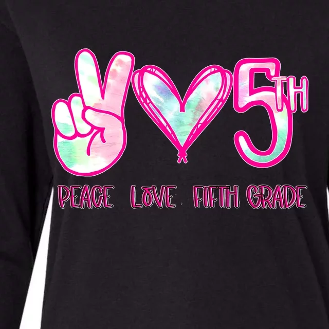 Peace Love Fifth-Grade Funny Cute Womens Cotton Relaxed Long Sleeve T-Shirt