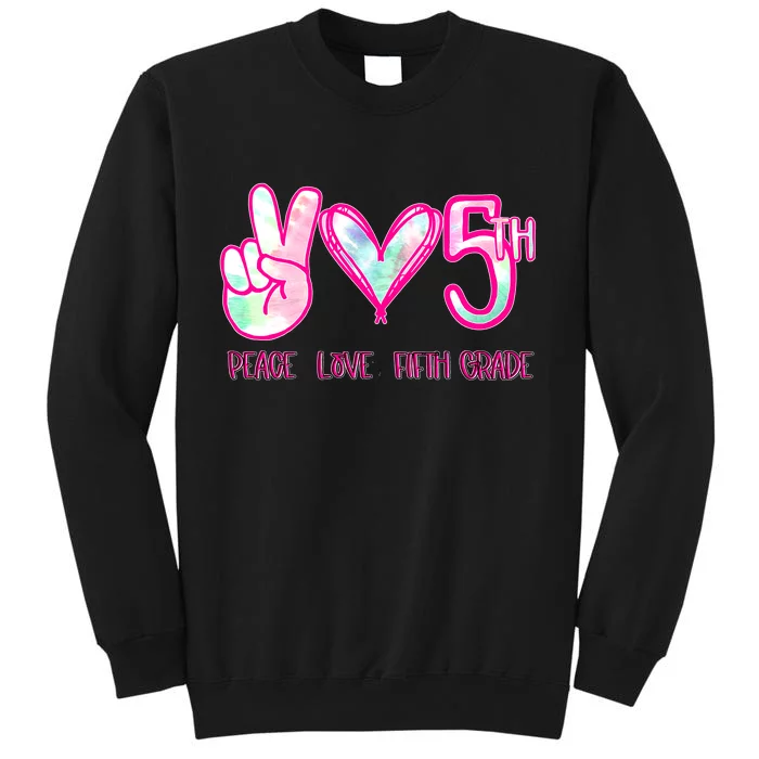 Peace Love Fifth-Grade Funny Cute Sweatshirt