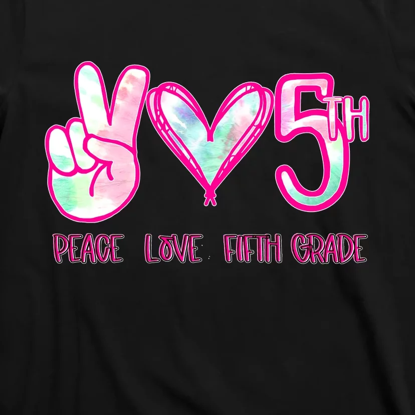 Peace Love Fifth-Grade Funny Cute T-Shirt