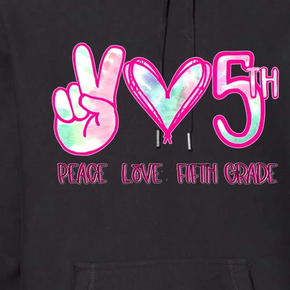 Peace Love Fifth-Grade Funny Cute Premium Hoodie