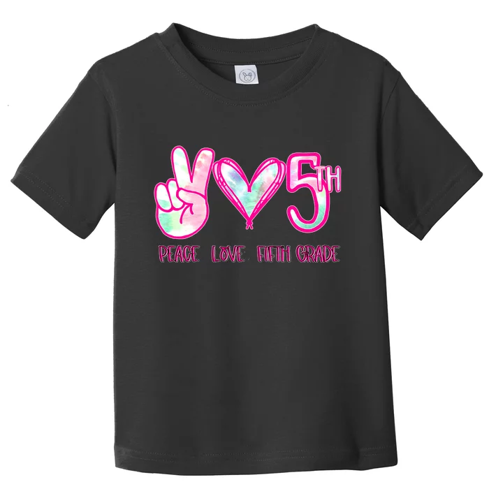 Peace Love Fifth-Grade Funny Cute Toddler T-Shirt