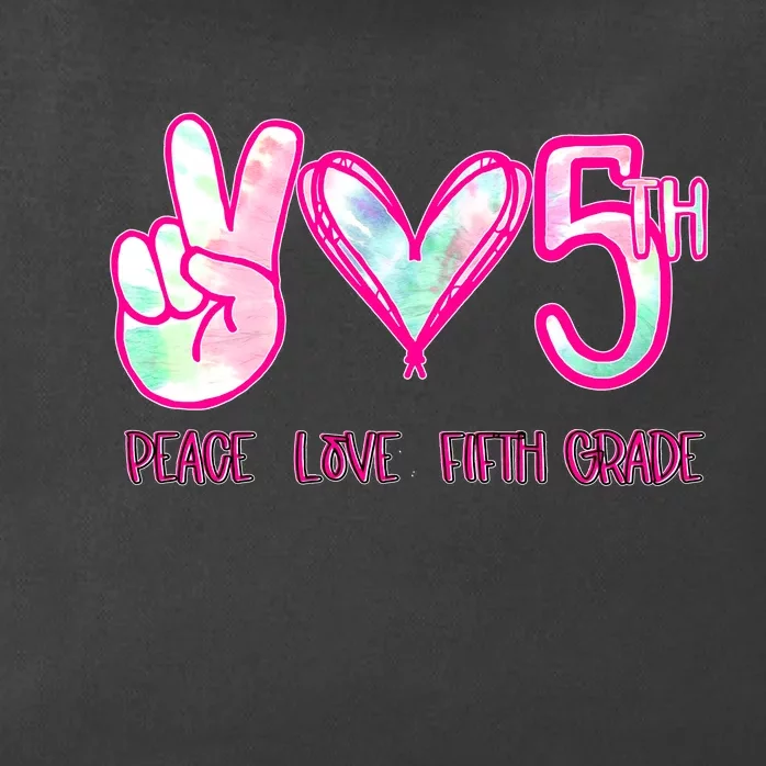 Peace Love Fifth-Grade Funny Cute Zip Tote Bag