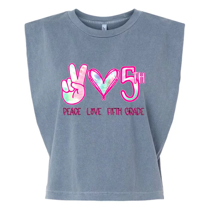 Peace Love Fifth-Grade Funny Cute Garment-Dyed Women's Muscle Tee