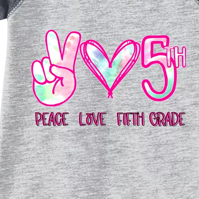 Peace Love Fifth-Grade Funny Cute Infant Baby Jersey Bodysuit