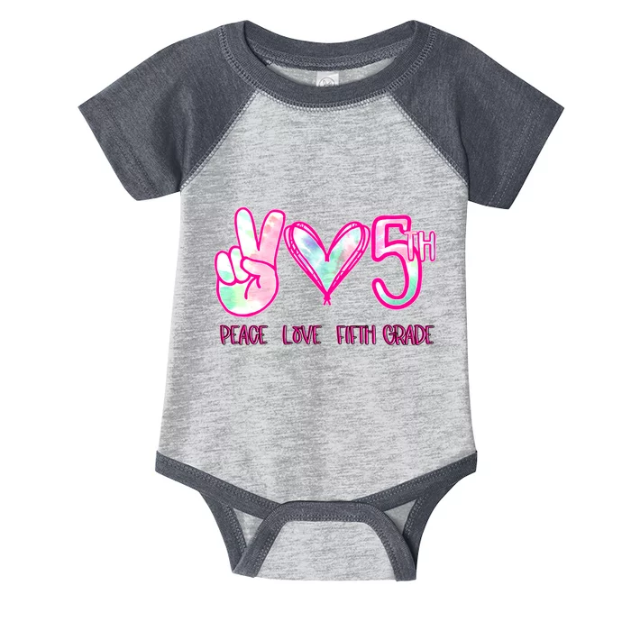 Peace Love Fifth-Grade Funny Cute Infant Baby Jersey Bodysuit