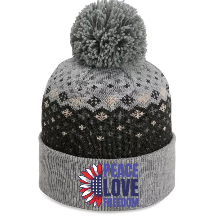 Peace Love Freedom The Baniff Cuffed Pom Beanie