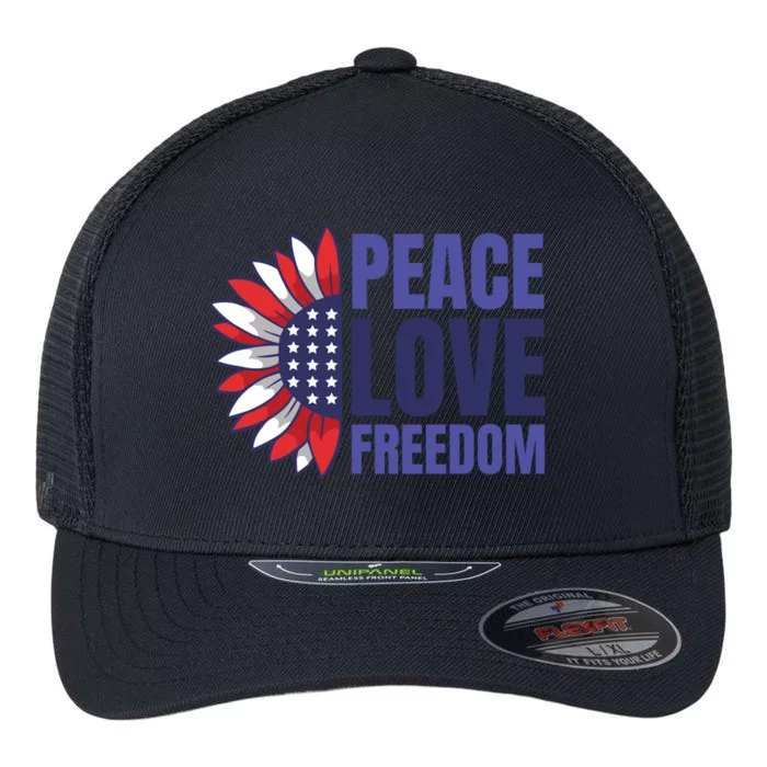 Peace Love Freedom Flexfit Unipanel Trucker Cap