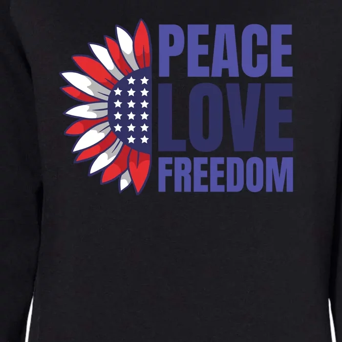 Peace Love Freedom Womens California Wash Sweatshirt