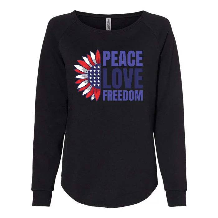 Peace Love Freedom Womens California Wash Sweatshirt