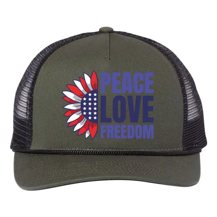 Peace Love Freedom Retro Rope Trucker Hat Cap