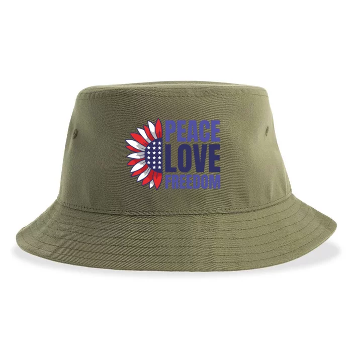 Peace Love Freedom Sustainable Bucket Hat