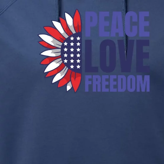 Peace Love Freedom Performance Fleece Hoodie