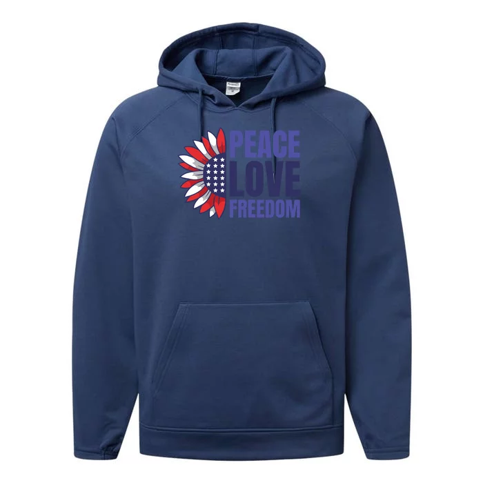 Peace Love Freedom Performance Fleece Hoodie